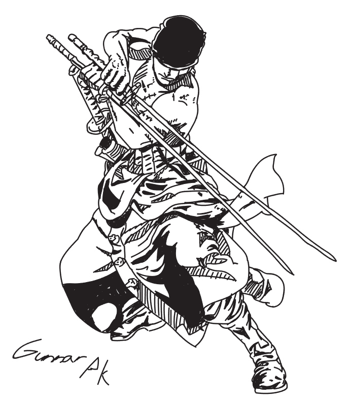 Zoro Roronoa uppercut by GunnarJK