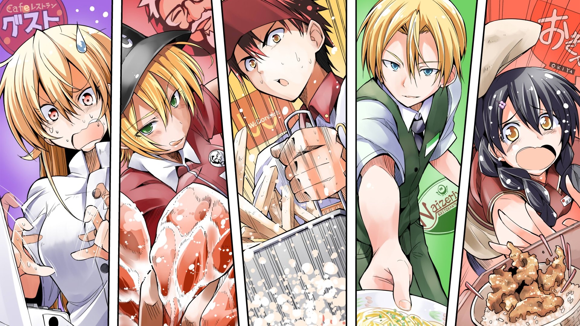 Download Erina Nakiri Megumi Tadokoro Takumi Aldini Sōma Yukihira Ikumi Mito Anime Food Wars: Shokugeki No Soma Art