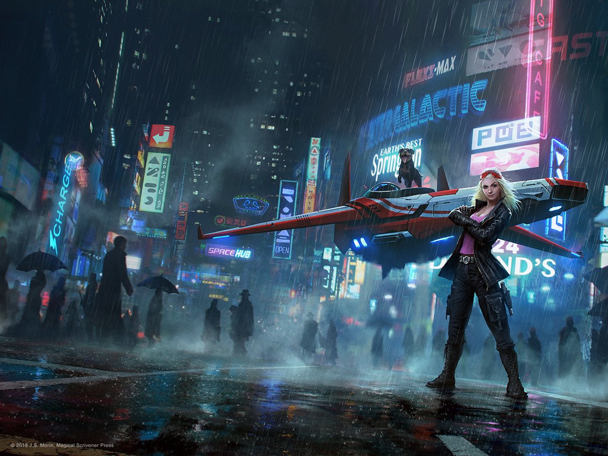Download Rain City Spaceship People Sci Fi Cyberpunk Sci Fi City Art