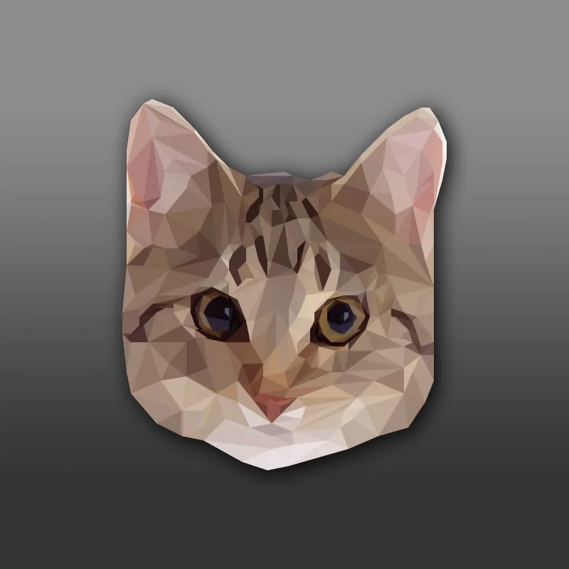 low poly cat Abstract facets Image