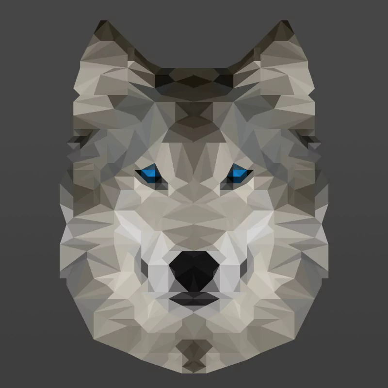 low poly wolf Abstract facets Image