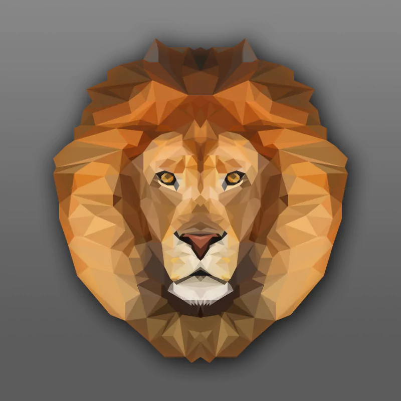 low poly lion Abstract facets Image