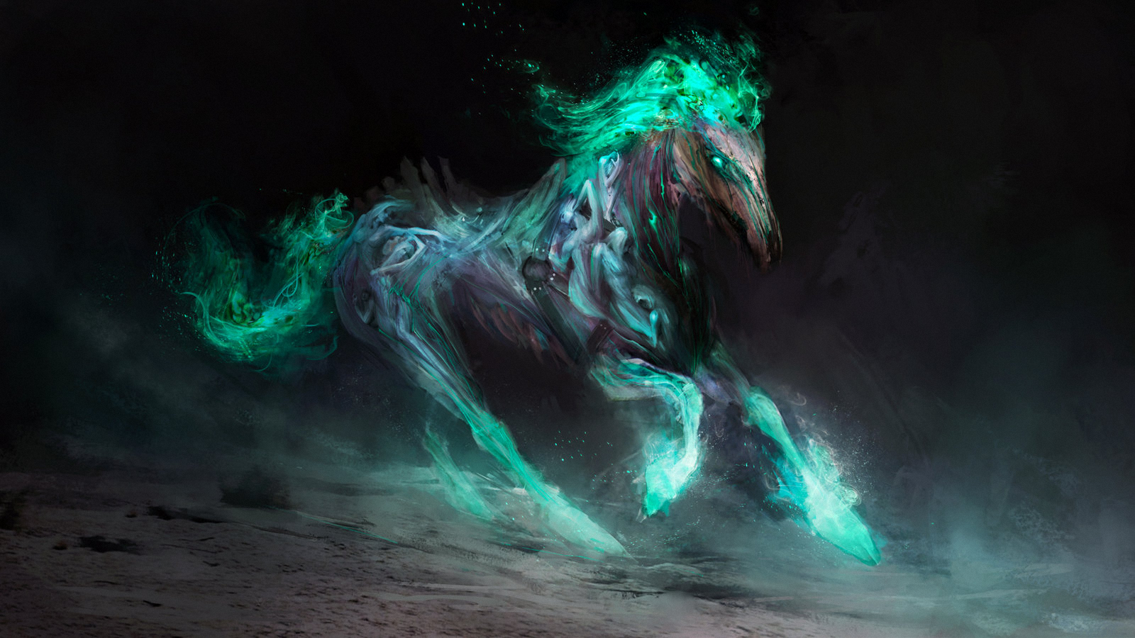 Turquoise fire Horse by Daniel Kamarudin