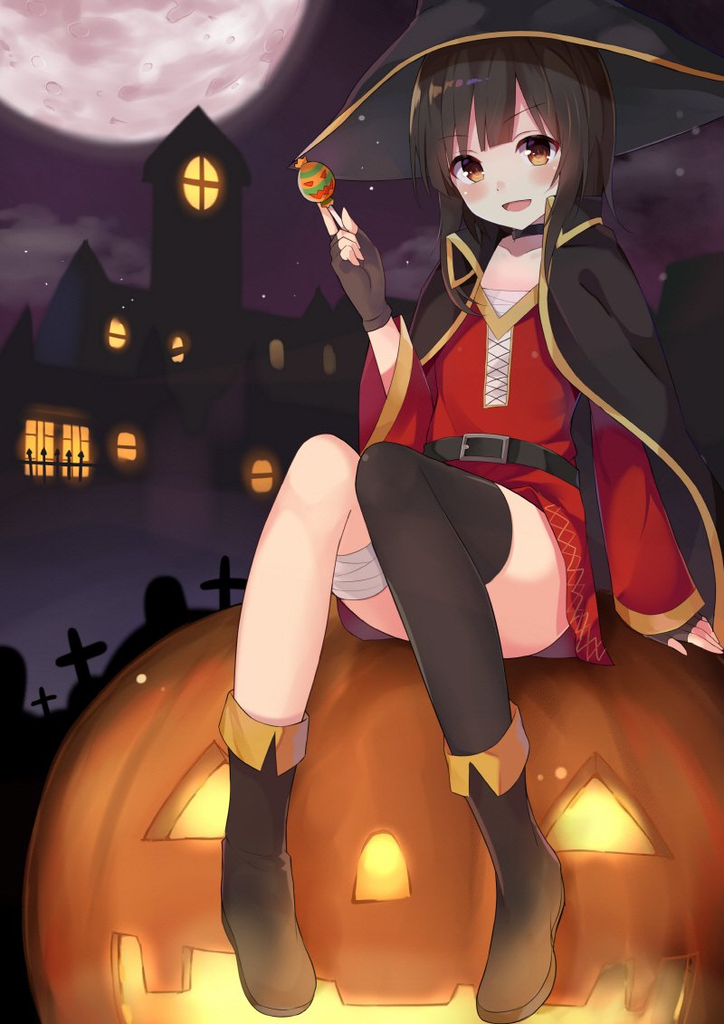 Download Halloween Megumin (KonoSuba) Anime KonoSuba - God’s Blessing On This Wonderful World!! Anime Halloween Art