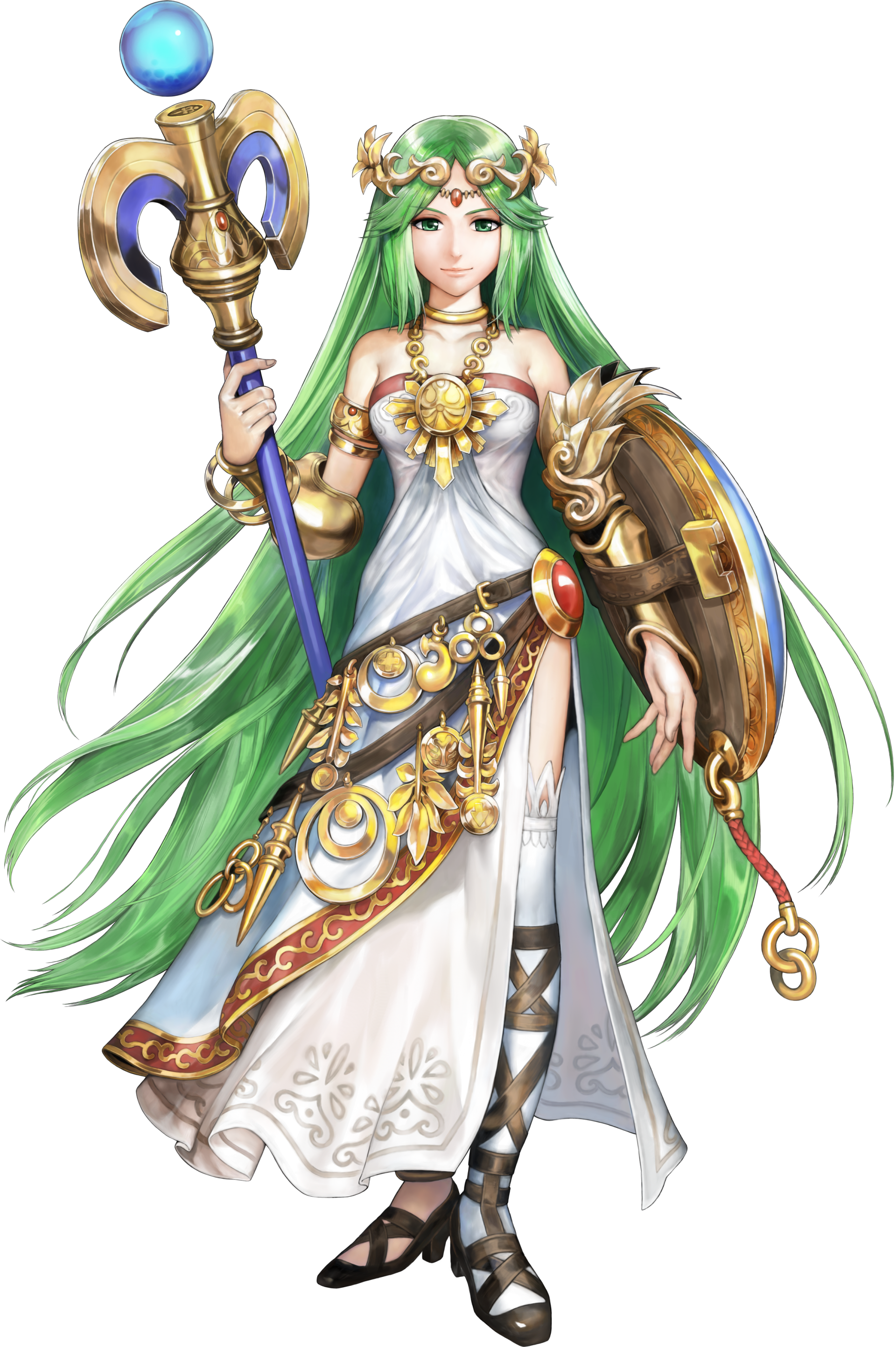 Download Green Hair Goddess Palutena (Kid Icarus) Video Game Kid Icarus: Uprising Art