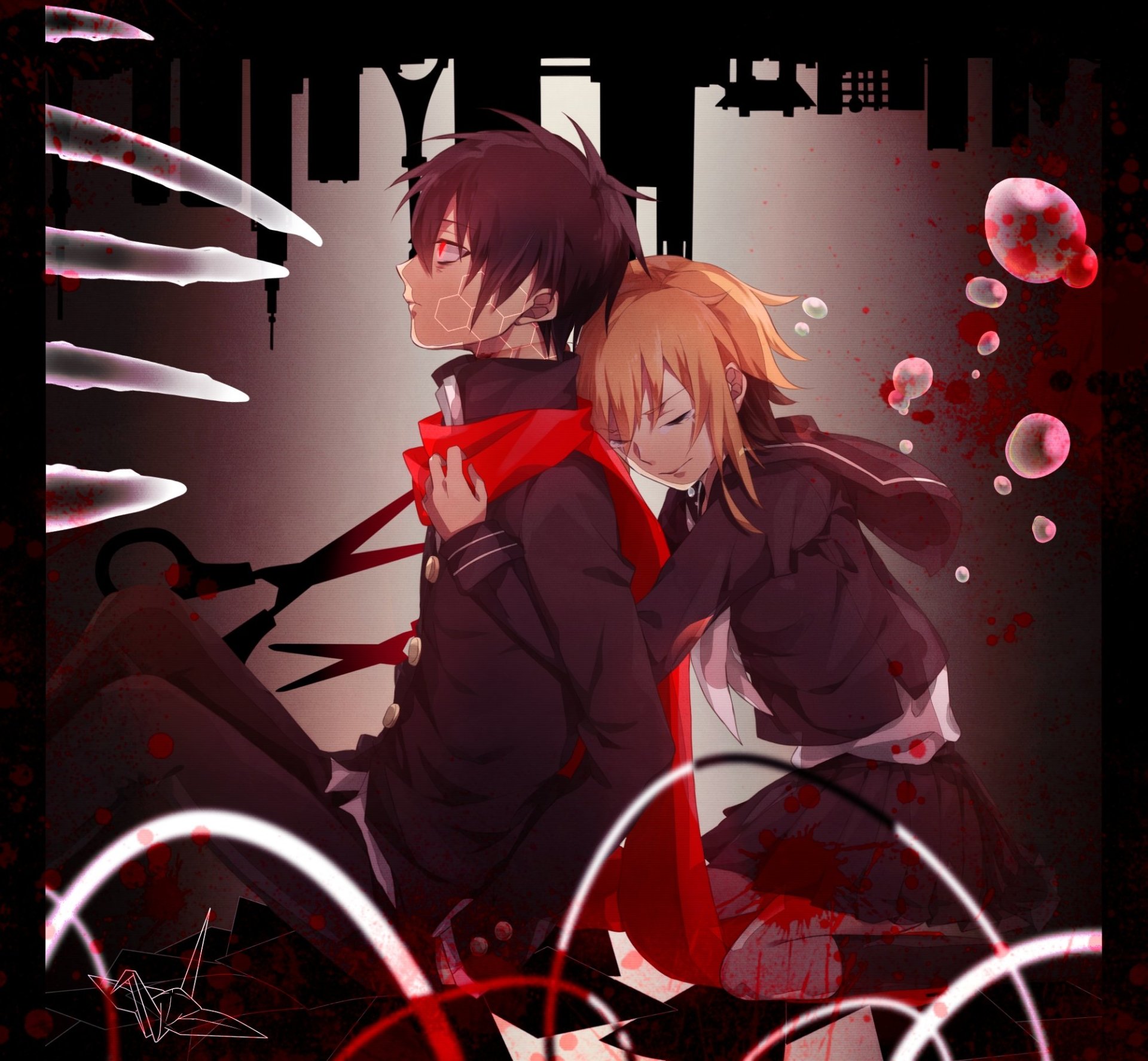 Download Momo Kisaragi Shintaro Kisaragi Red Anime Kagerou Project Red Anime Art