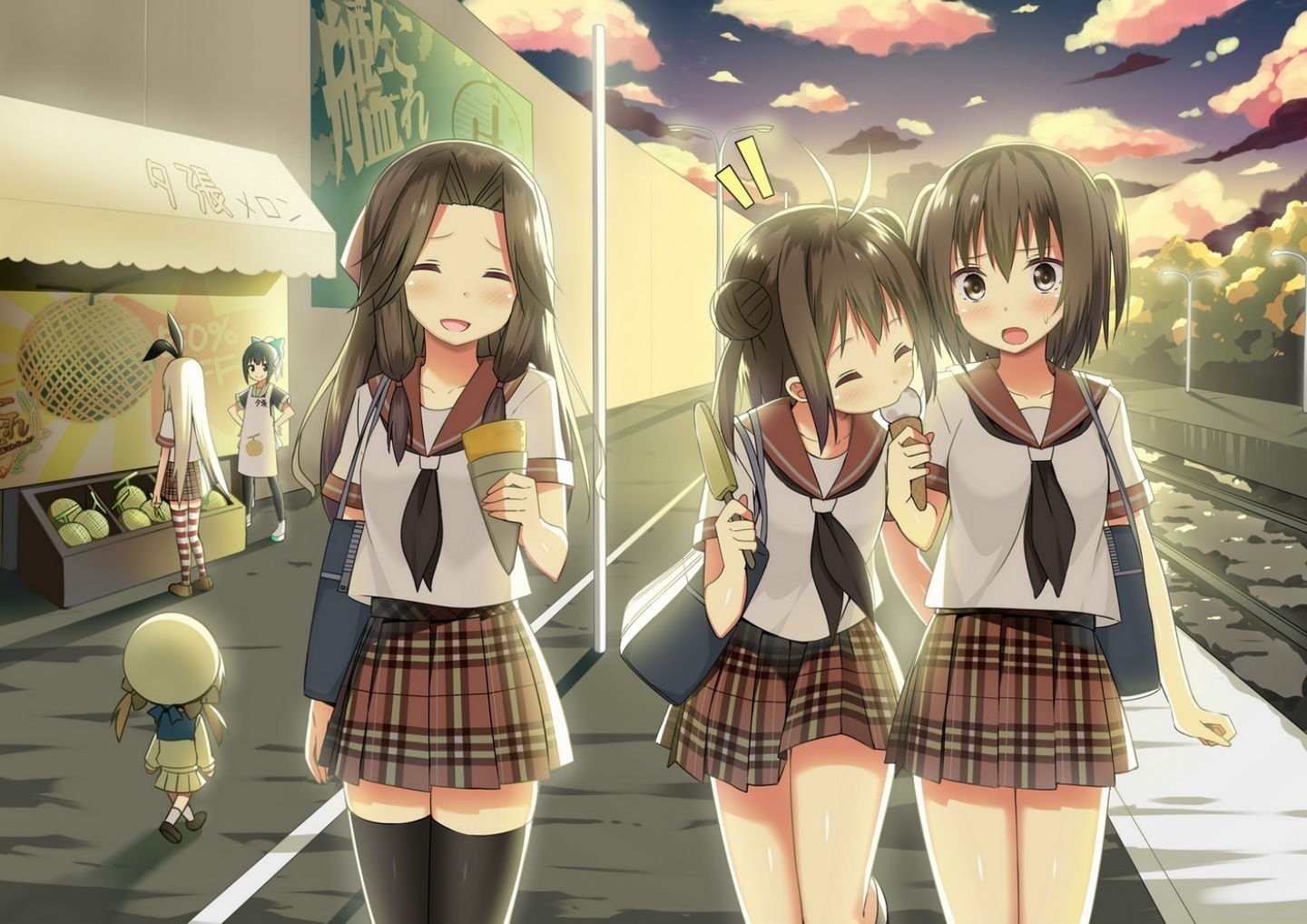 Download Error Musume (Kancolle) Yuubari (Kancolle) Shimakaze (Kancolle) Sendai (Kancolle) Naka (Kancolle) Jintsuu (Kancolle) Anime Kantai Collection Art