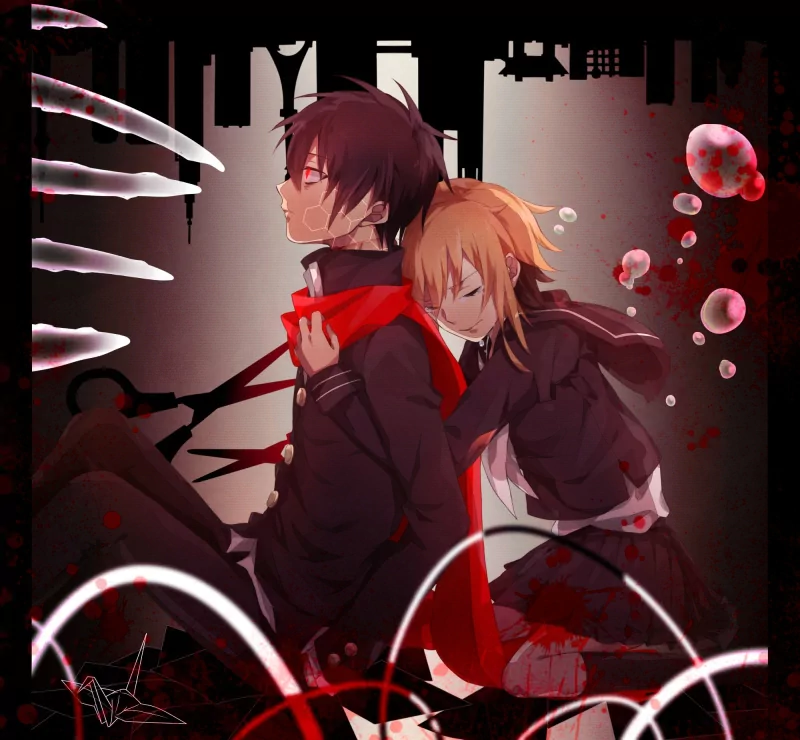 Momo Kisaragi Shintaro Kisaragi red Anime Kagerou Project red anime Image