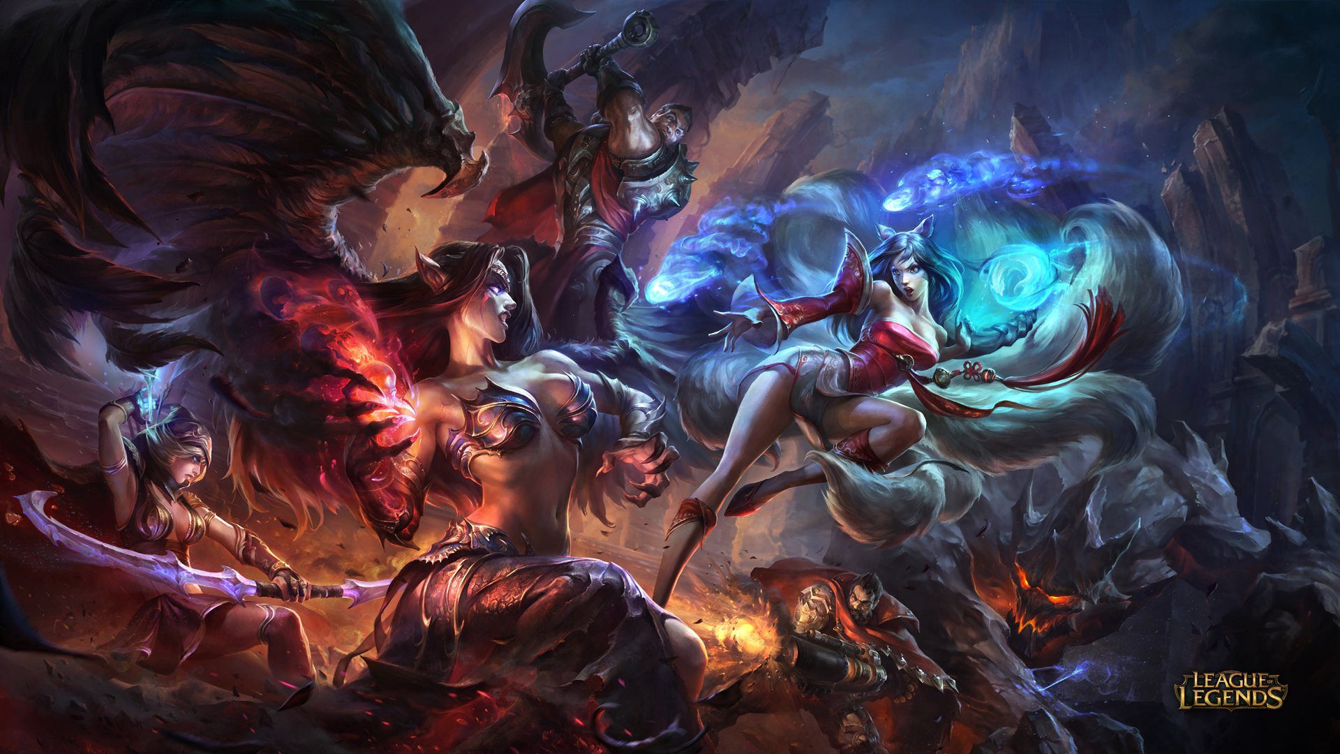 Download Morgana (League Of Legends) Ahri (League Of Legends) Video Game League Of Legends Art