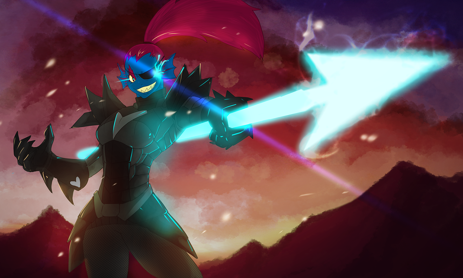 Download Eye Patch Undyne (Undertale) Video Game Undertale Art