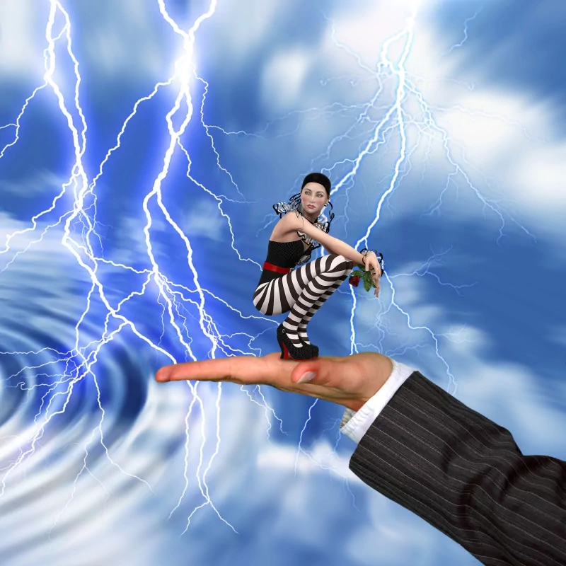  Girl in the palm of the hand