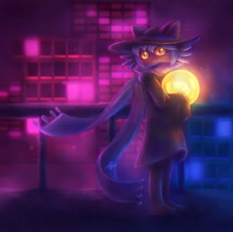 video game OneShot cat character neon Image