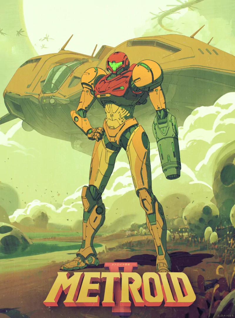  Samus Standing In Front Of Gunship by Adam baines