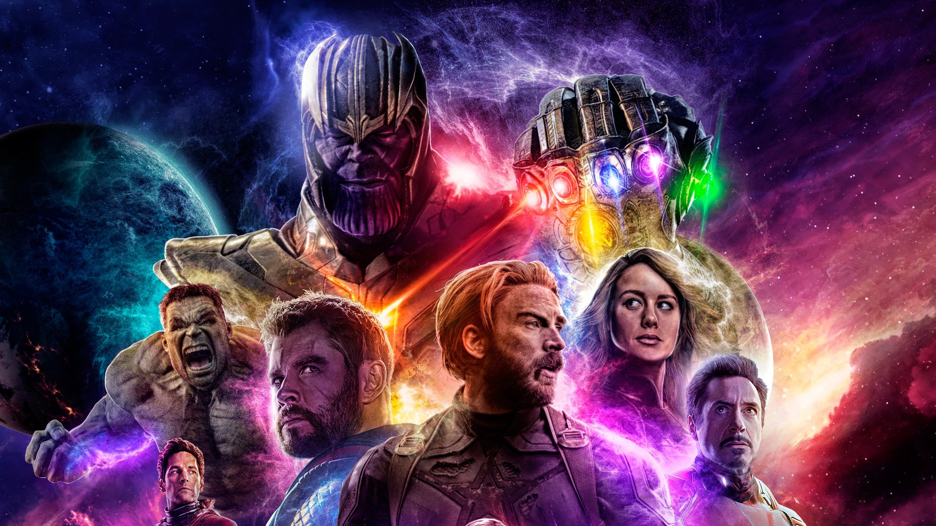 Download Iron Man Captain Marvel Captain America Thor Ant-Man Hulk Thanos Movie Avengers EndGame Art