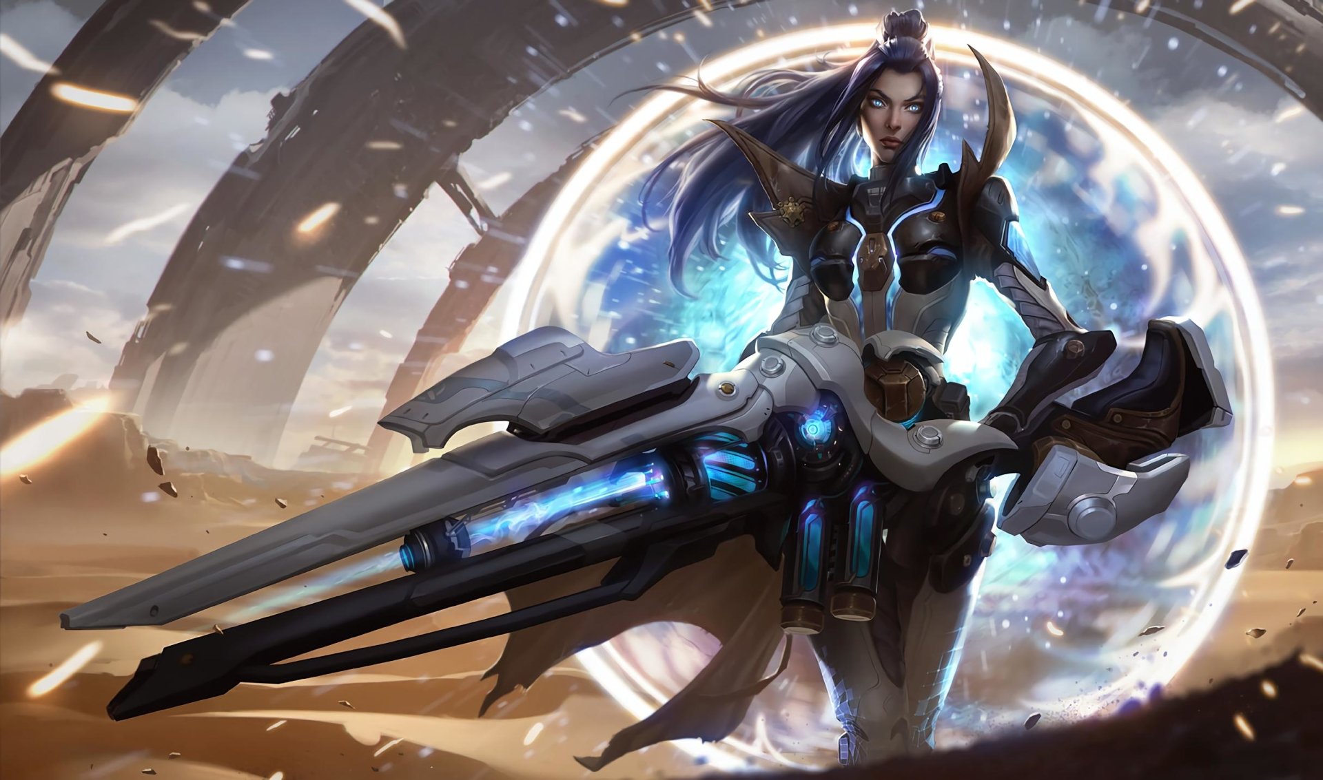 Caitlyn's Futuristic Hunt – League of Legends Epic Battle, image size:1920x1133