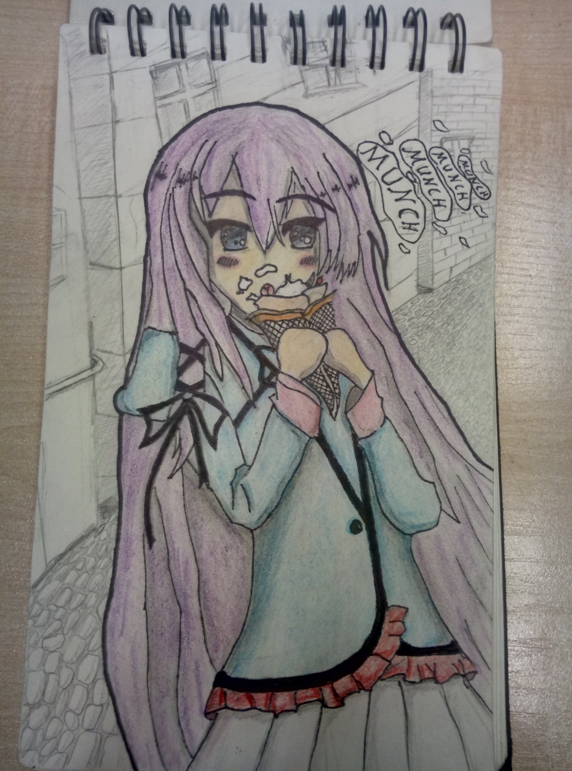 Download Purple Hair Eating Drawing Anime Seirei Tsukai No Blade Dance Art by igni