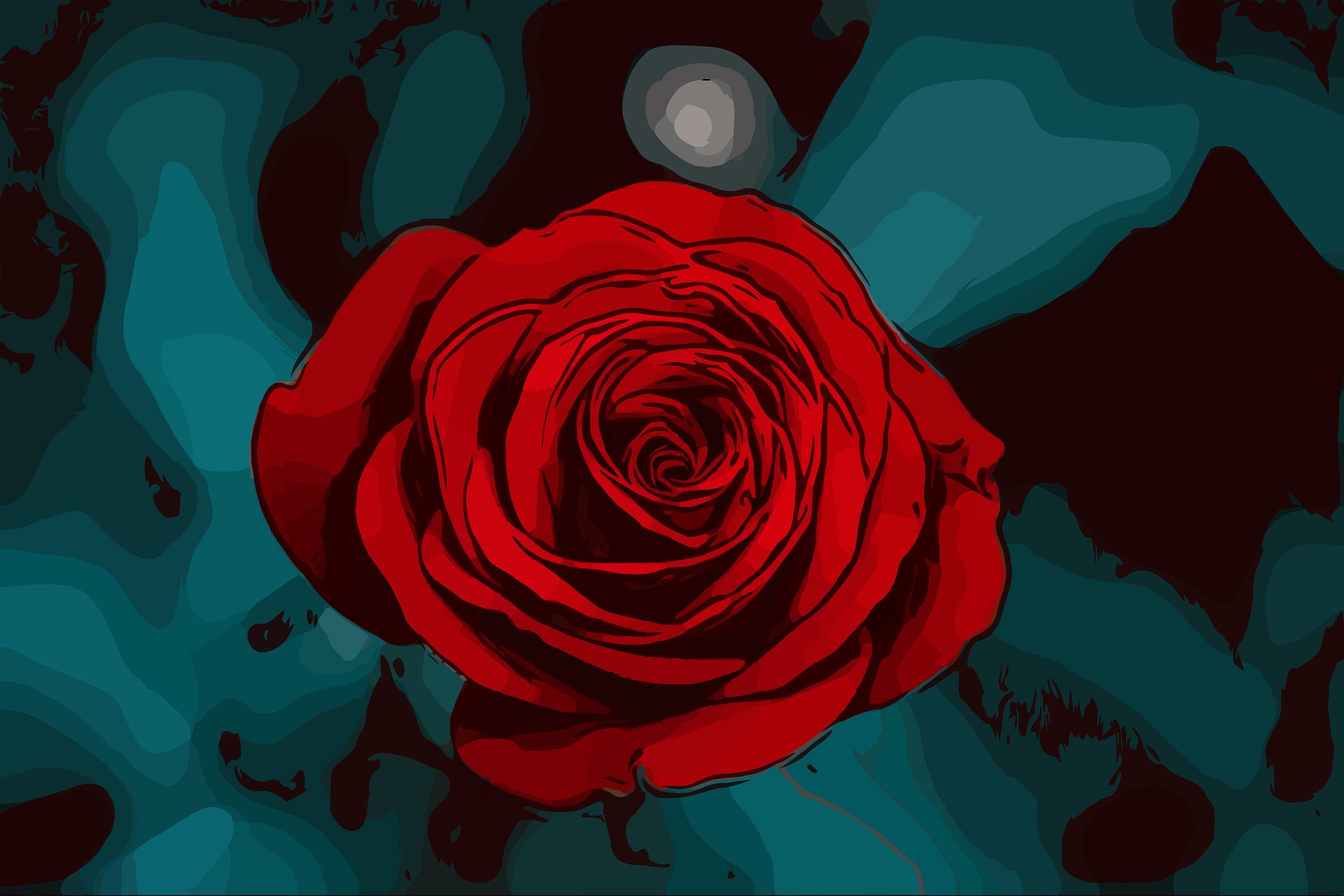 Red Rose Art by Randy Rodriguez