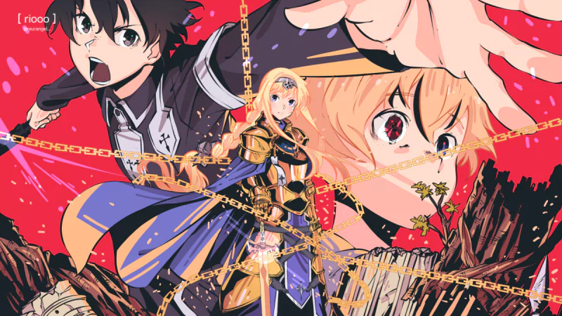 Sword Art Online Alice Zuberg Kirito (Sword Art Online) Eugeo (Sword Art Online) Anime Sword Art Online: Alicization Image