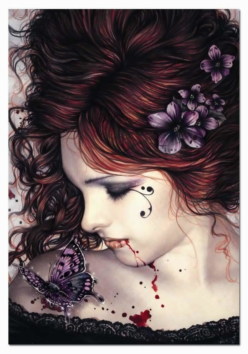 Download Flower Butterfly Fantasy Vampire Art