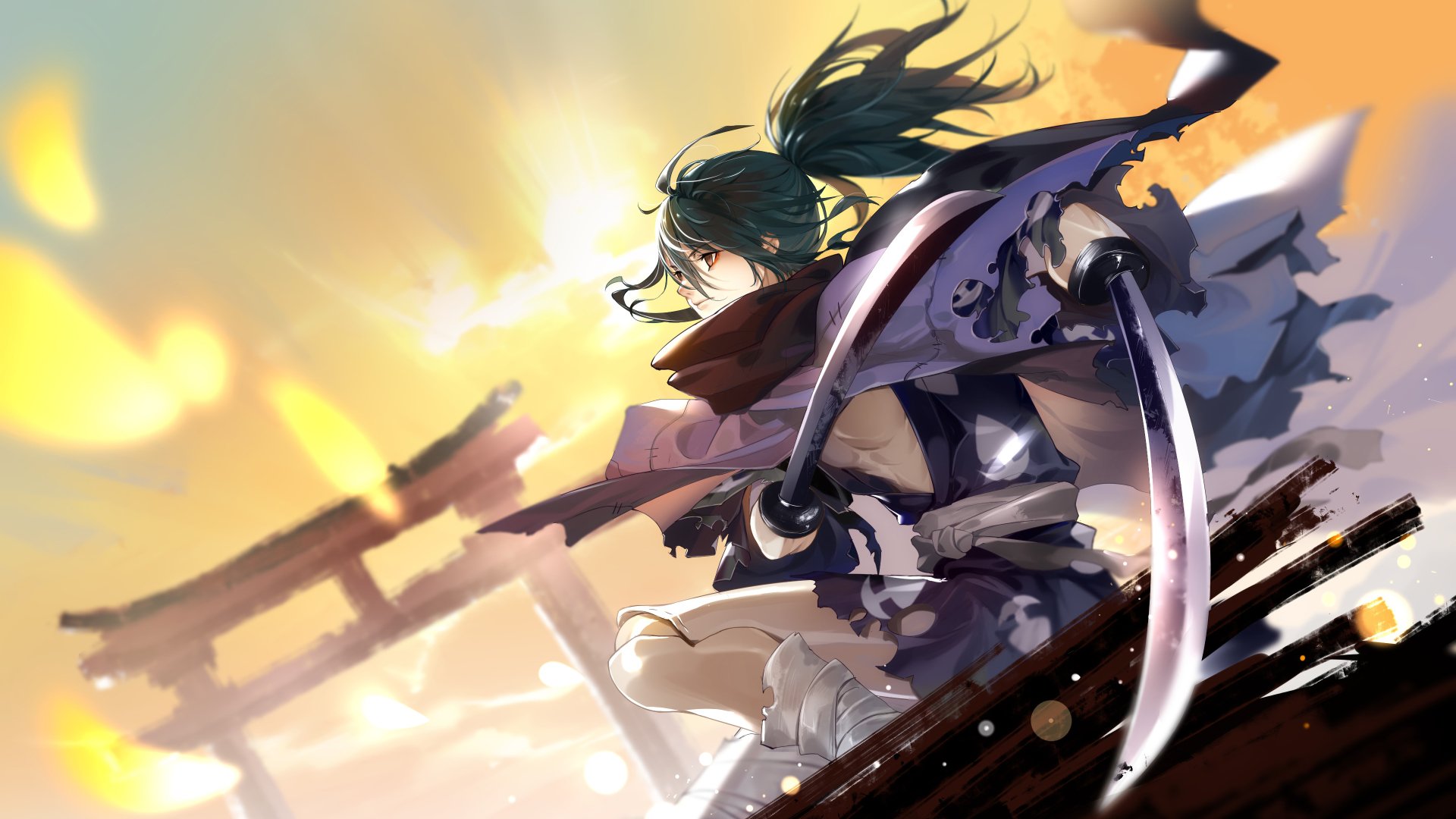 Download Dororo Hyakkimaru (Dororo) Brown Eyes Black Hair Weapon Sword Anime Art