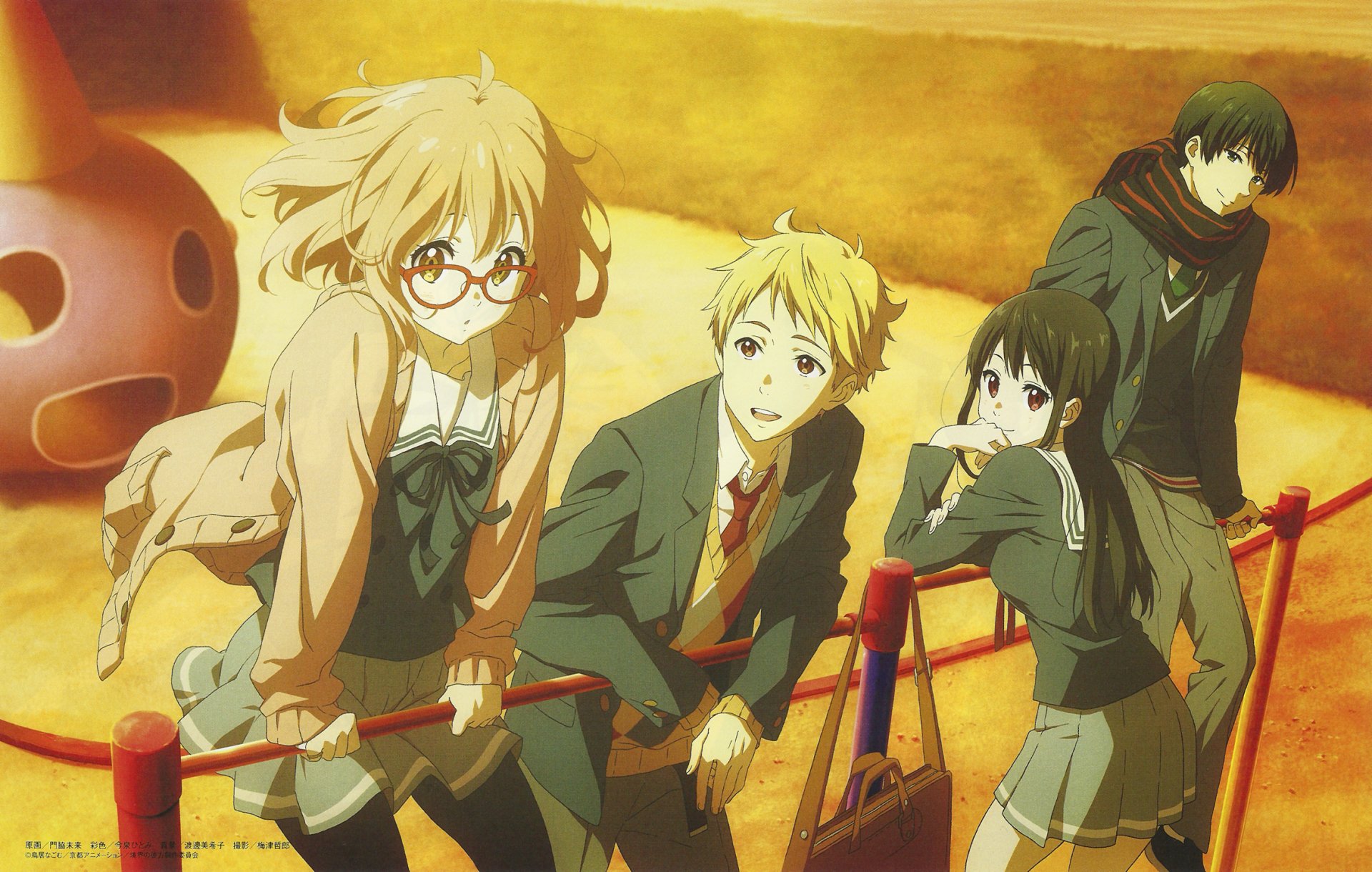 Download Hiroomi Nase Mitsuki Nase Akihito Kanbara Mirai Kuriyama Glasses Blonde Anime Beyond The Boundary Art