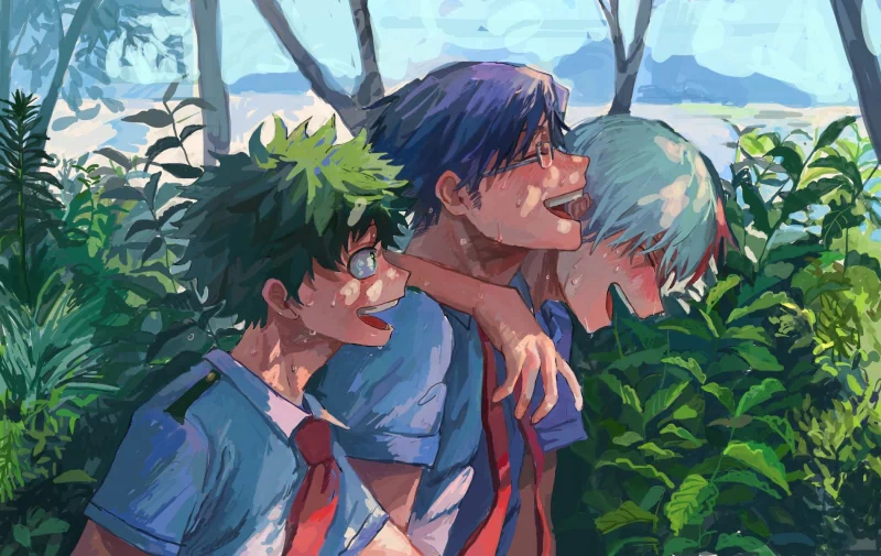 Tenya Iida Shoto Todoroki Izuku Midoriya Anime My Hero Academia Image