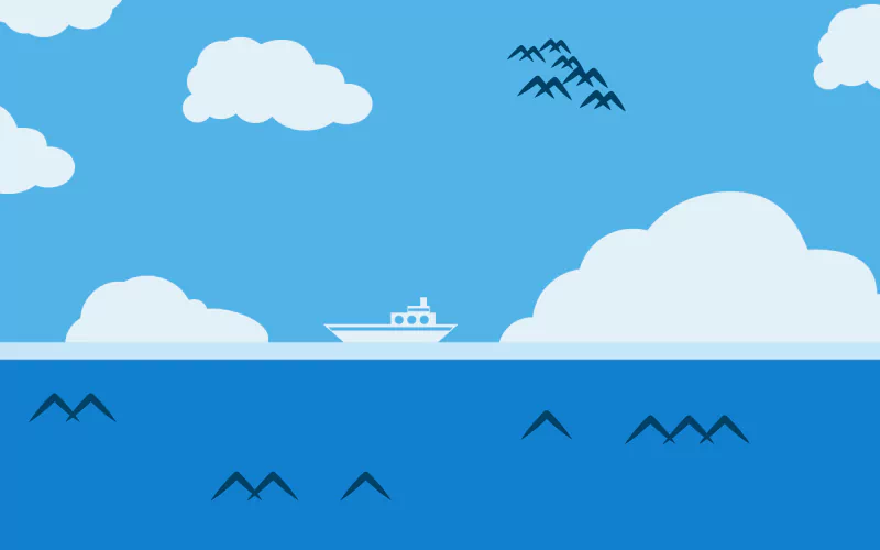 simple water cloud ship sea artistic ocean Image