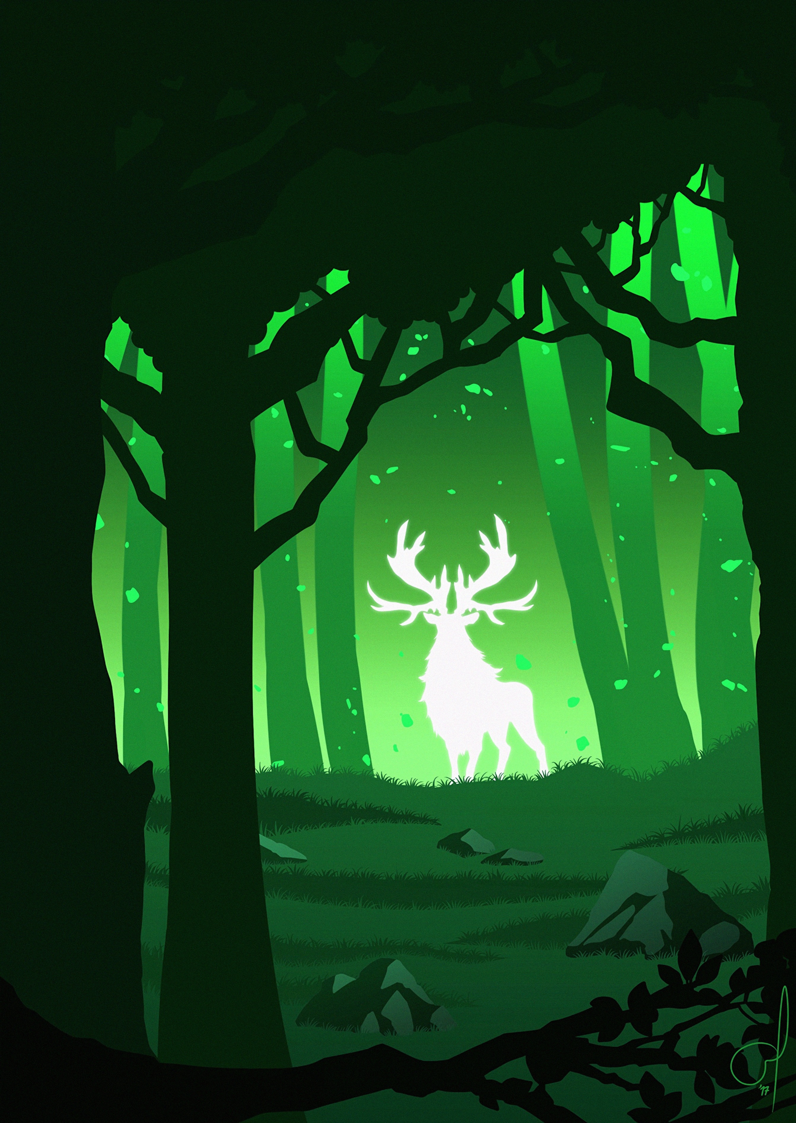 Fantasy forest deer
