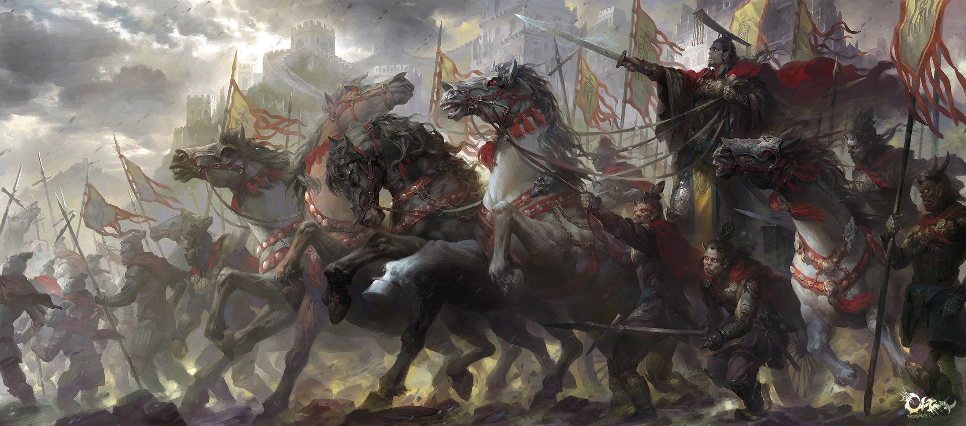 Fantasy Battle Art by Wei Feng