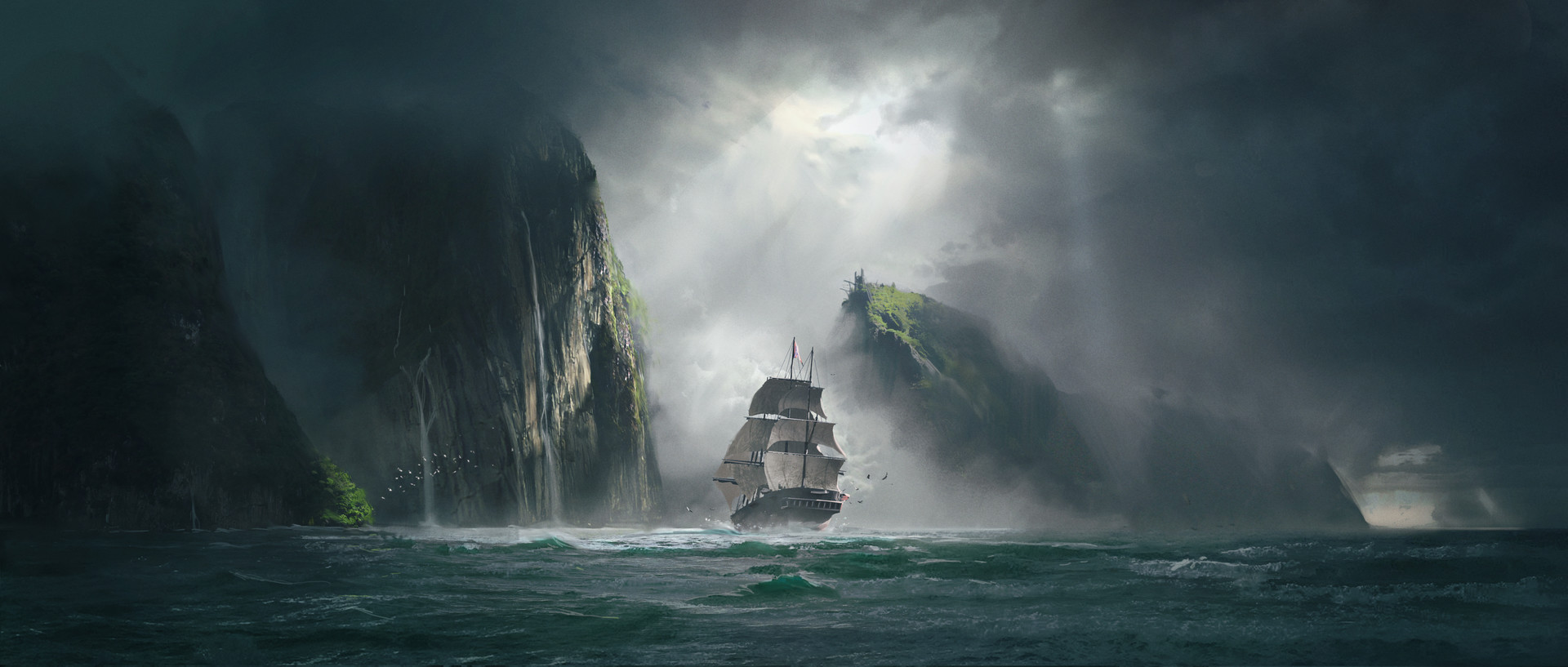 Fantasy Ship Art by Jeremy Paillotin