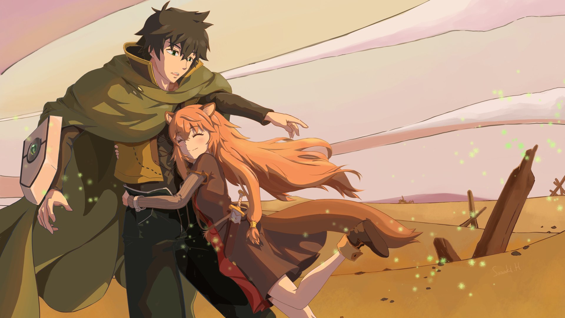 Download Brown Hair Naofumi Iwatani Raphtalia (The Rising Of The Shield Hero) Anime The Rising Of The Shield Hero Art