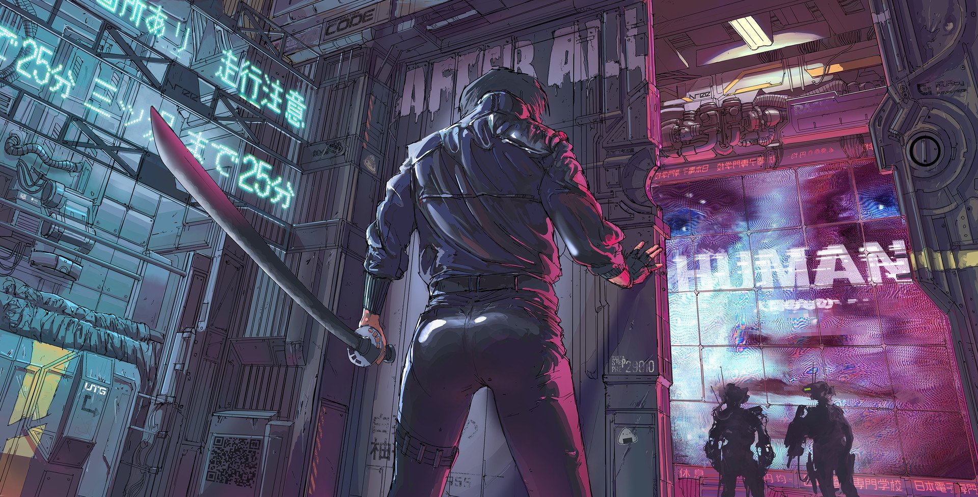 Download Katana Comic Cyberpunk Art