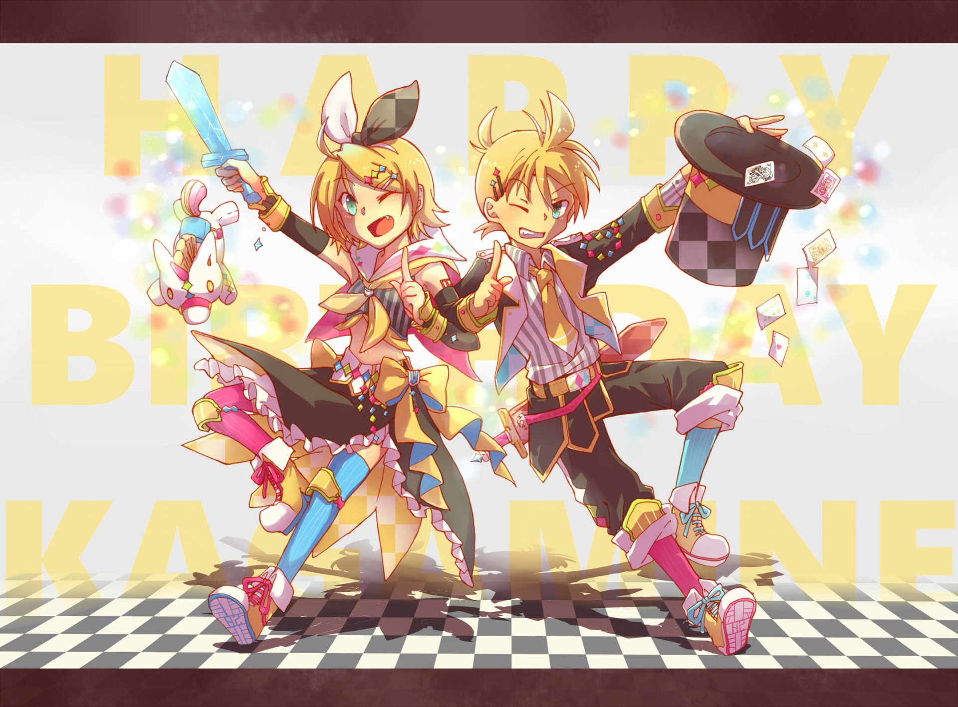Download Rin Kagamine Len Kagamine Anime Vocaloid Art