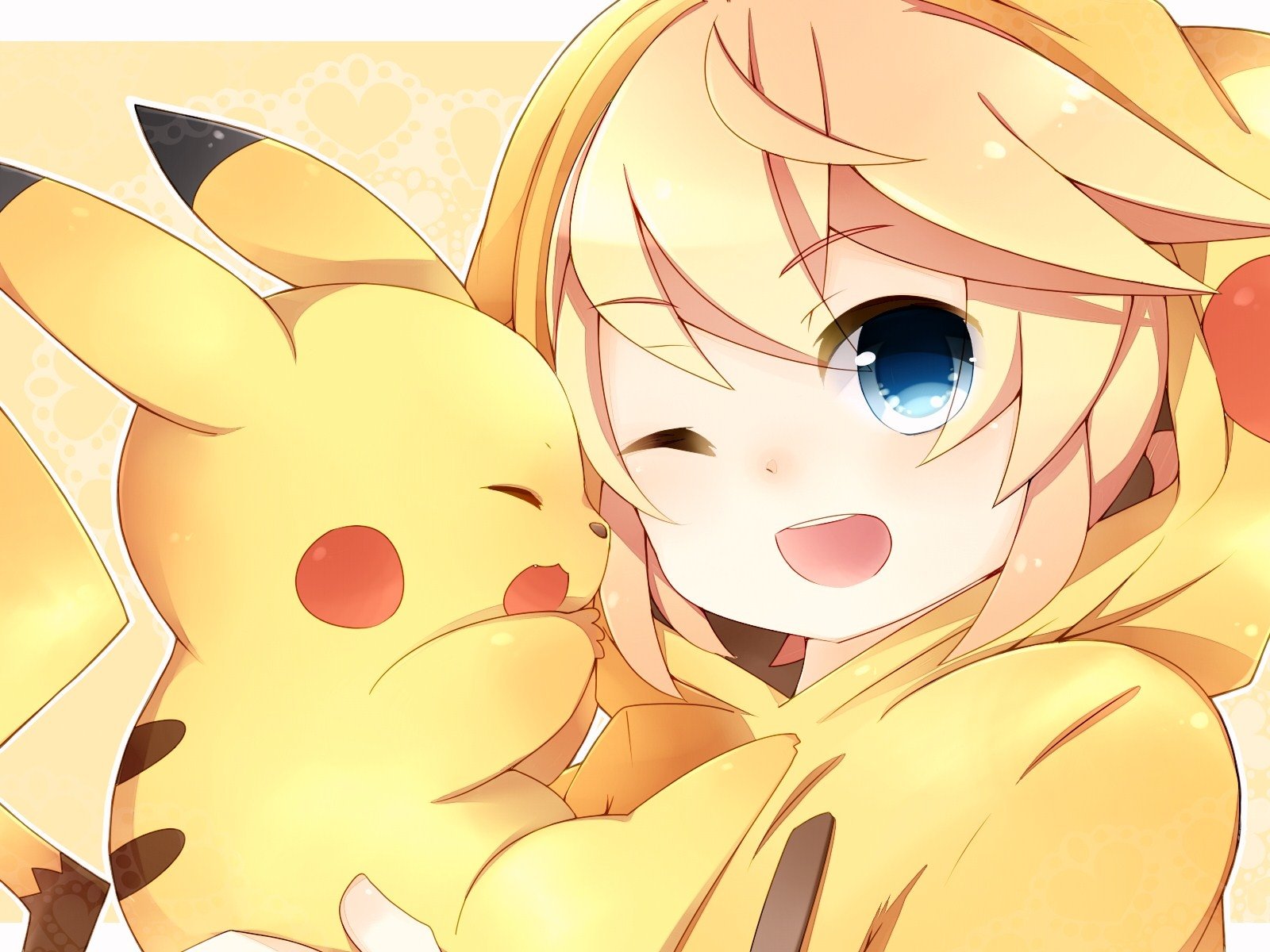 Download Pokemon Pikachu Vocaloid Len Kagamine Anime Crossover Art