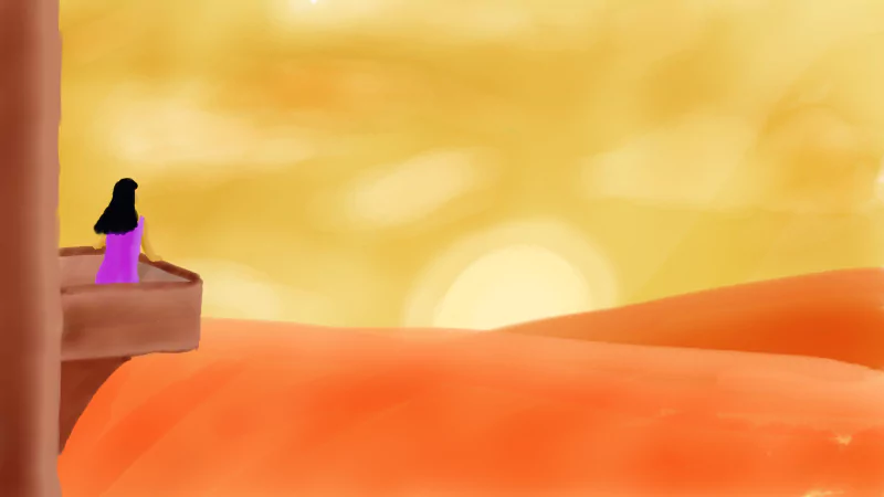 sunset veranda woman artistic Image