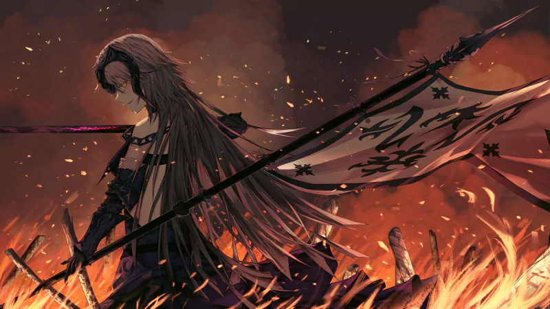long hair fire sword Avenger (Fate/Grand Order) Jeanne d'Arc Alter Anime Fate/Grand Order Image