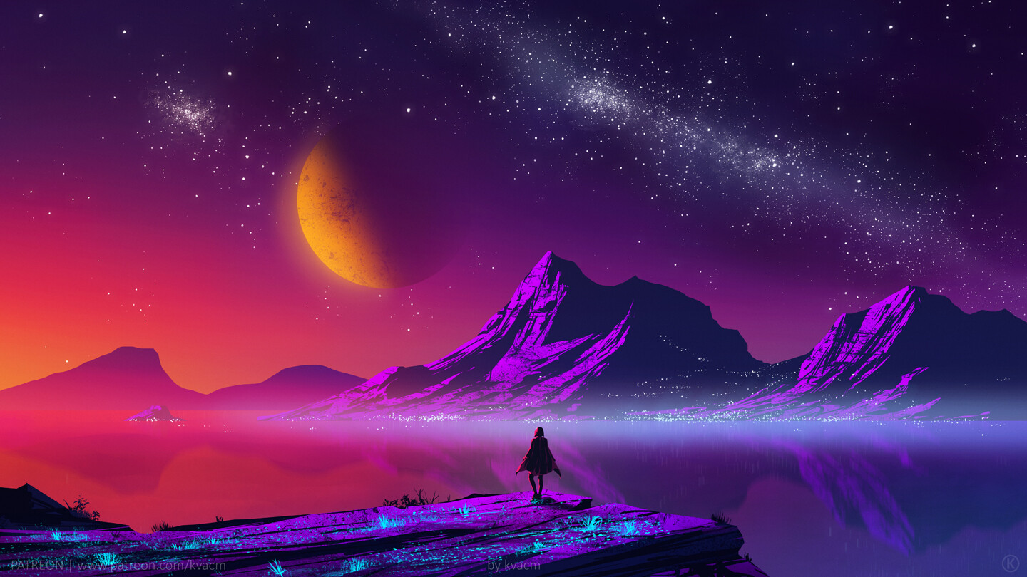 Download Synthwave Artistic Landscape Art