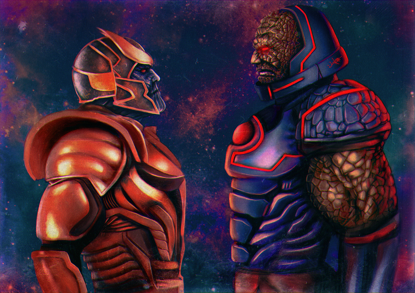 Thanos vs Darkseid by Eugene Gore