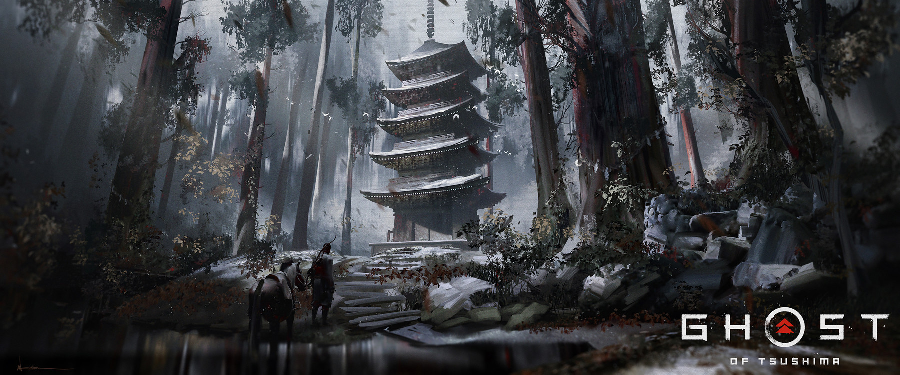 Ghost of Tsushima - Pagoda by Ian Jun Wei Chiew