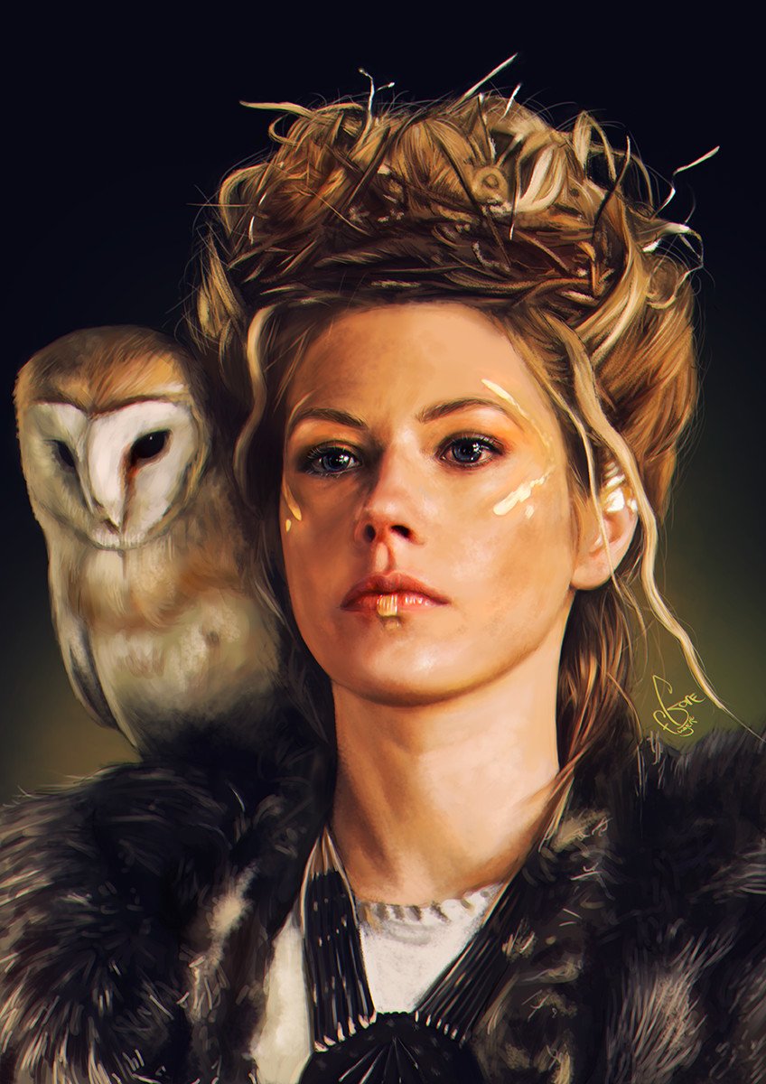 Download Owl Katheryn Winnick Lagertha (Vikings) TV Show Vikings (2013) Art