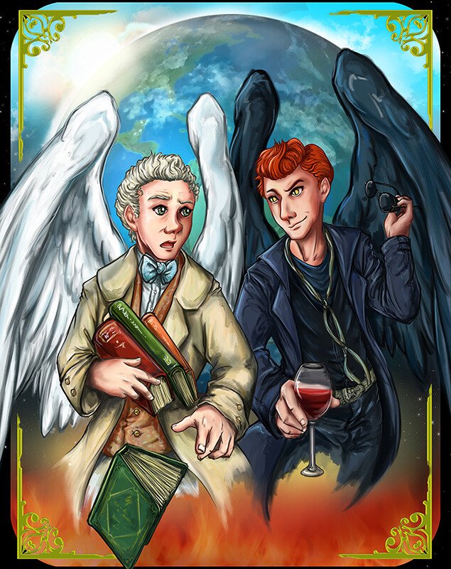 Download Crowley (Good Omens) Aziraphale (Good Omens) TV Show Good Omens Art
