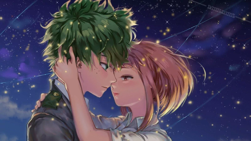 Ochaco Uraraka Izuku Midoriya Anime My Hero Academia Image