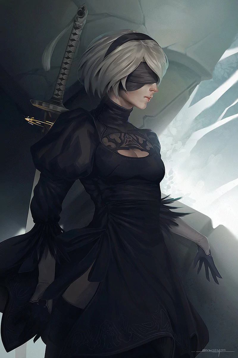 white hair YoRHa No.2 Type B video game NieR: Automata Image