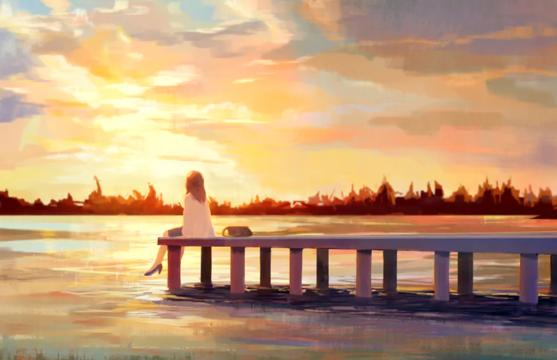 Anime sunset anime sunset Image