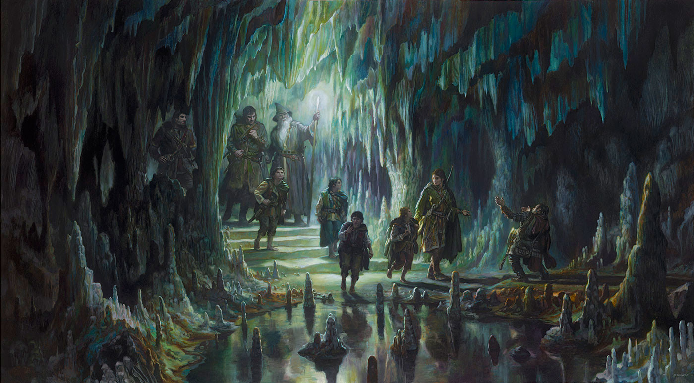 The Fellowship of the Ring in Moria by Donato Giancola