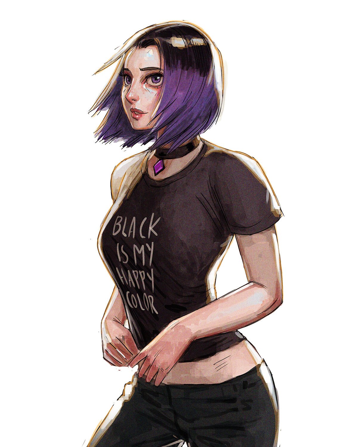 Download Two-toned Hair Shirt Raven (DC Comics) Teen Titans DC Comics Comic Art