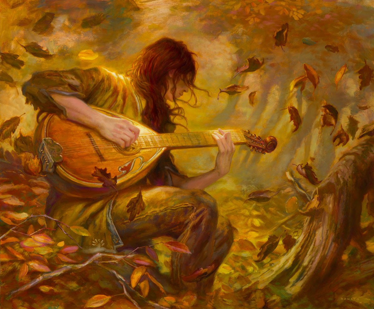 Download Lute Leaf Fantasy Woman Art