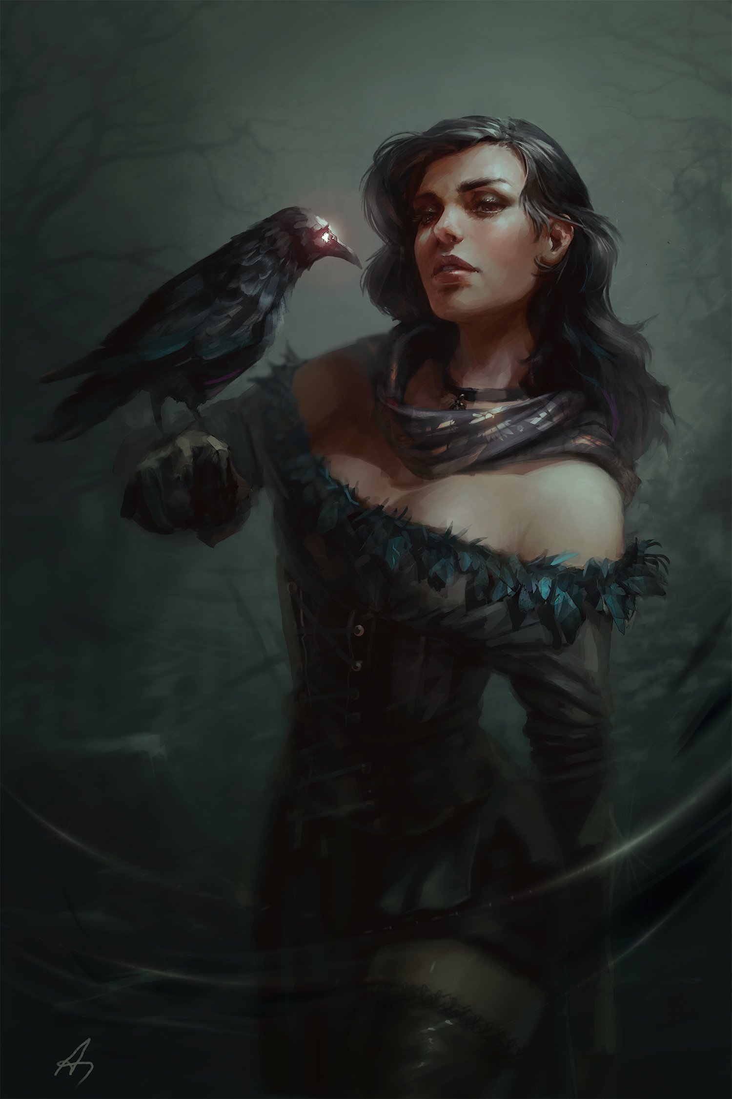Download Crow Yennefer Of Vengerberg Video Game The Witcher 3: Wild Hunt Art