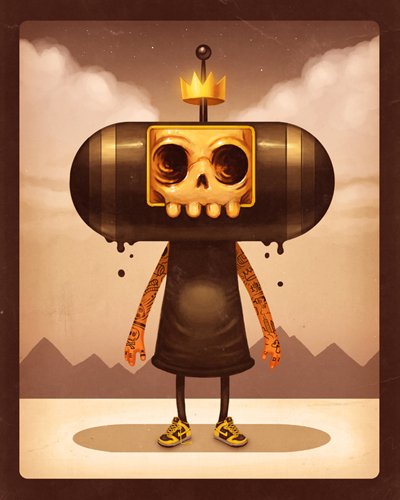 Download Video Game Katamari Damacy Skull Illustration Character Design Art
