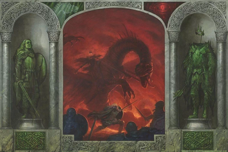  Eowyn and the Witch King by Milivoj Ceran